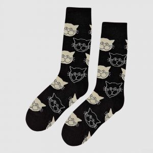 Black and White Cat Socks