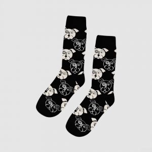 Black and White Dog Socks