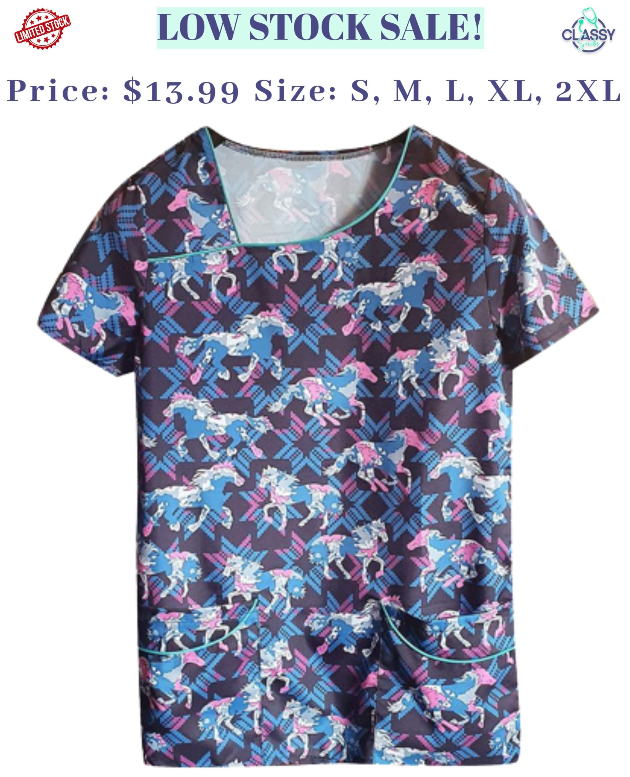 Colorful scrub tops sale