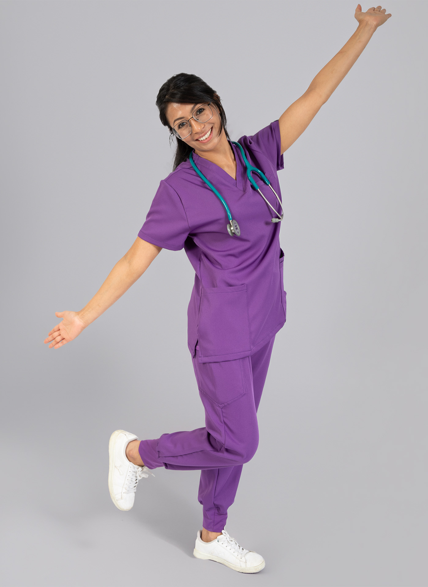 purple nursing pants for women